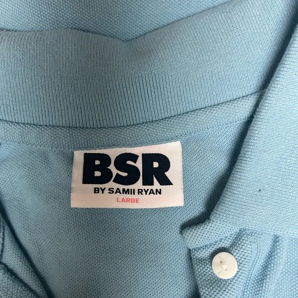 BSR Light Blue Polo Shirt Dress with Embroidered Fawn - Picture 9 of 11